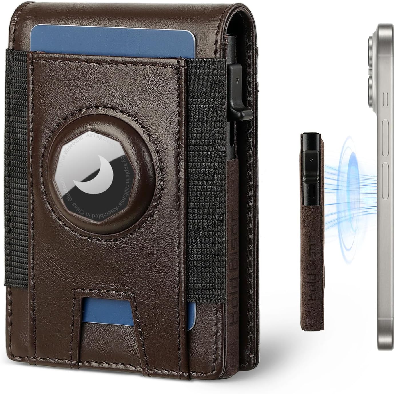 MagSafe AirTag Wallet for Men – Slim RFID Leather Holder - Abbycart