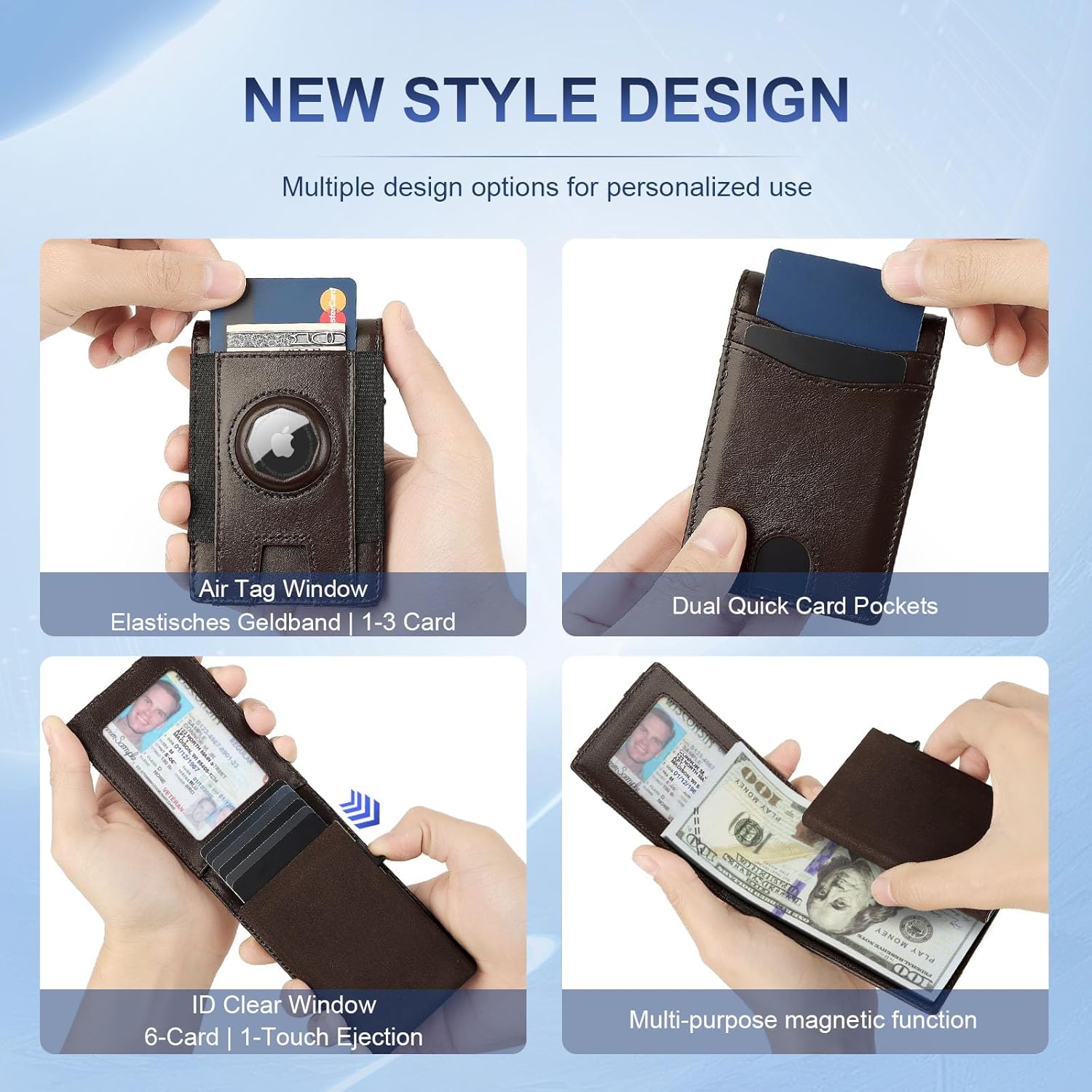 MagSafe AirTag Wallet for Men – Slim RFID Leather Holder - Abbycart