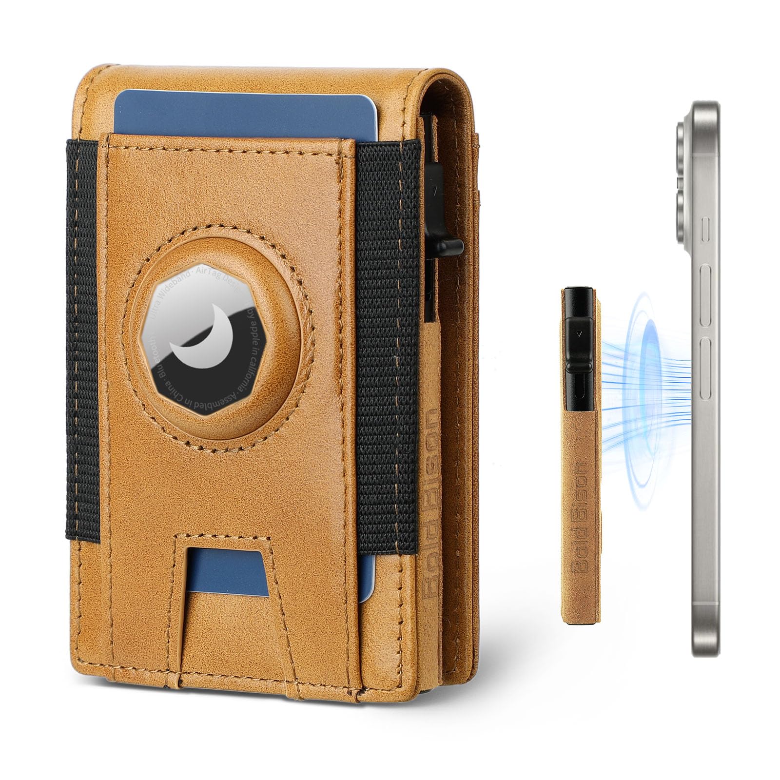MagSafe AirTag Wallet for Men – Slim RFID Leather Holder - Abbycart
