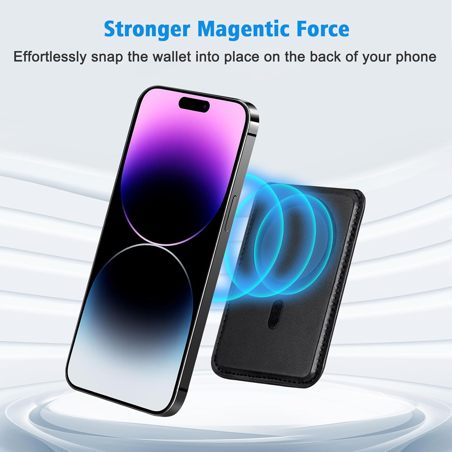 MagSafe Leather Wallet for iPhone – RFID Blocking, Holds 6 Cards, Compatible with iPhone 15 - 12 - Abbycart