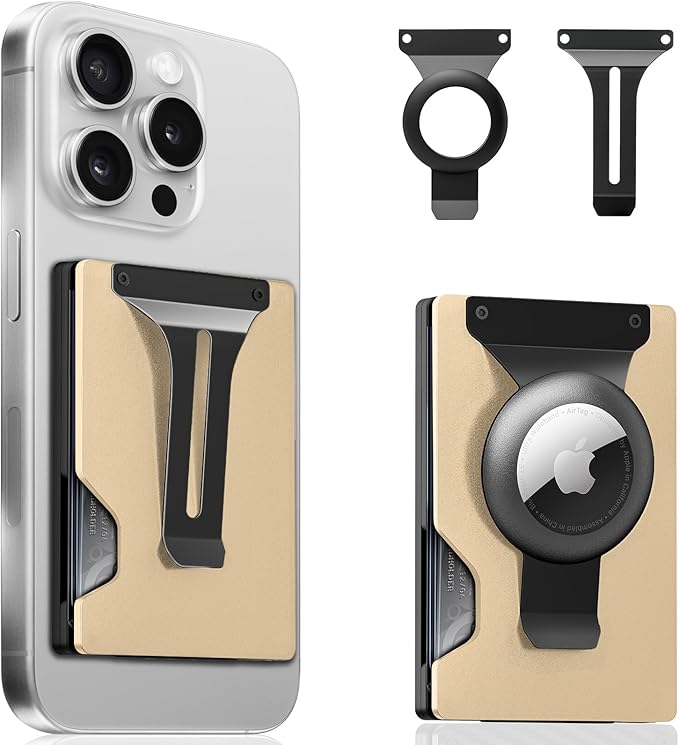MagSafe Metal Wallet with AirTag Holder – Slim, RFID Blocking, for iPhone 15/14/13/12