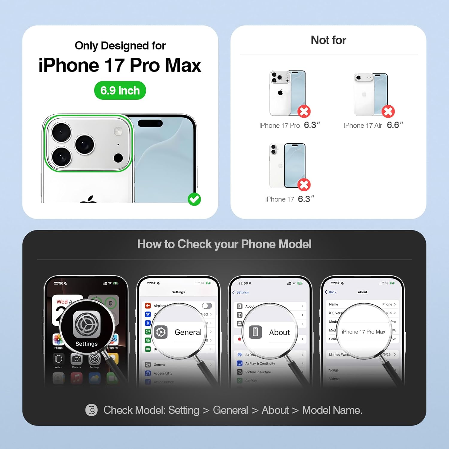 MagSafe Wallet Case for iPhone 17 Pro Max with AirTag Holder, RFID Card Slots & Kickstand