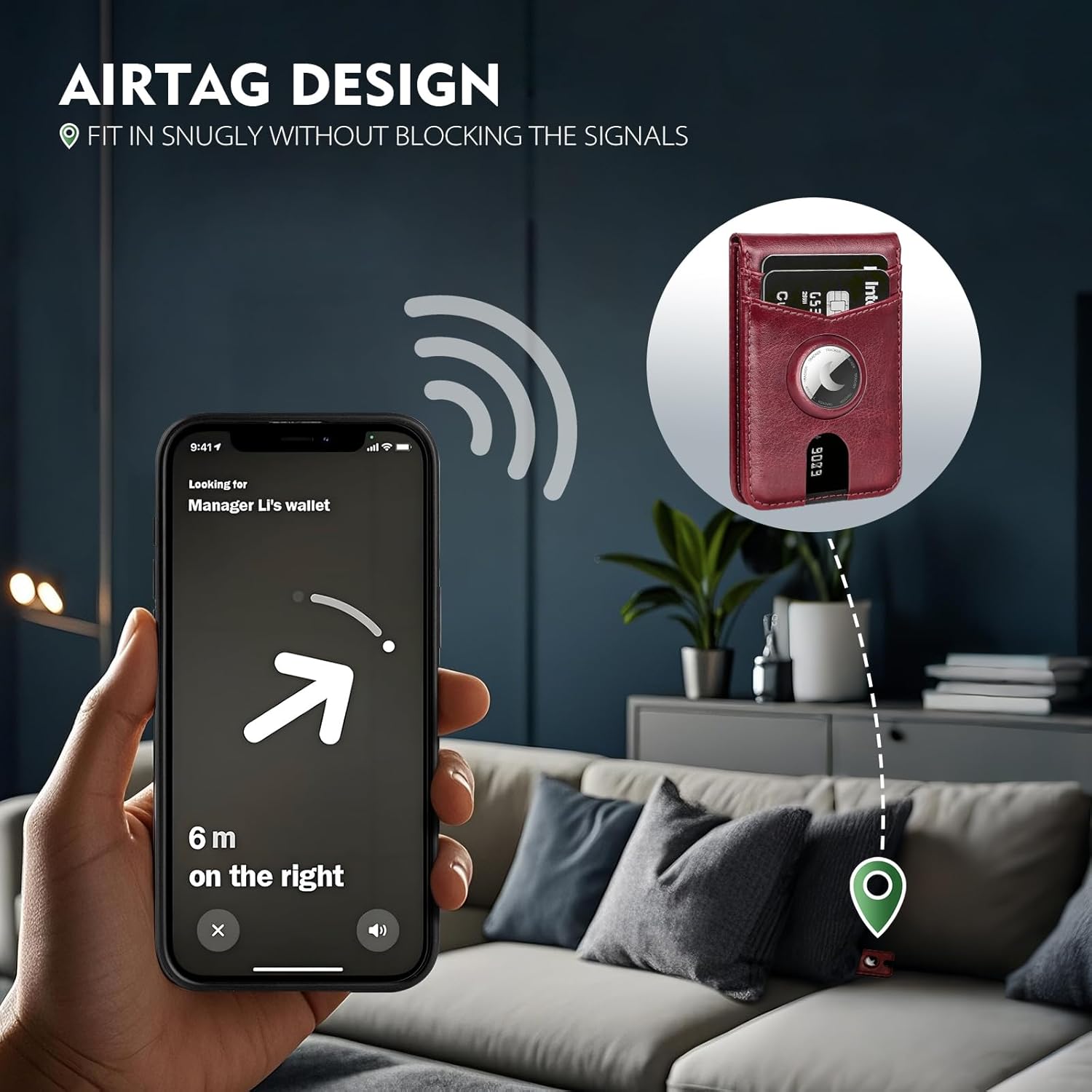 MagSafe Wallet Case for iPhone 17 Pro Max with AirTag Holder, RFID Card Slots & Kickstand