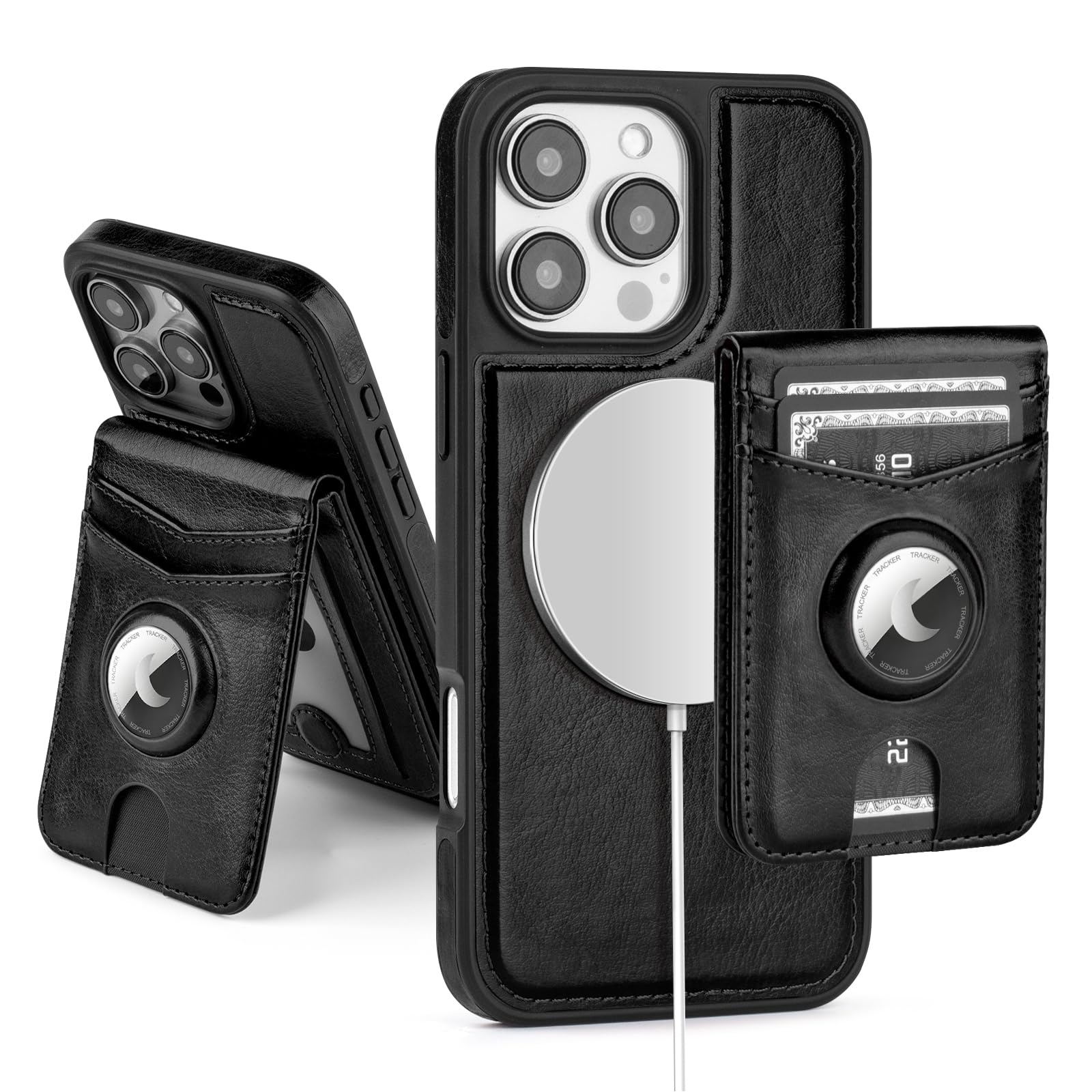 MagSafe Wallet Case iPhone 16 Pro Max – RFID, AirTag, Kickstand - Abbycart