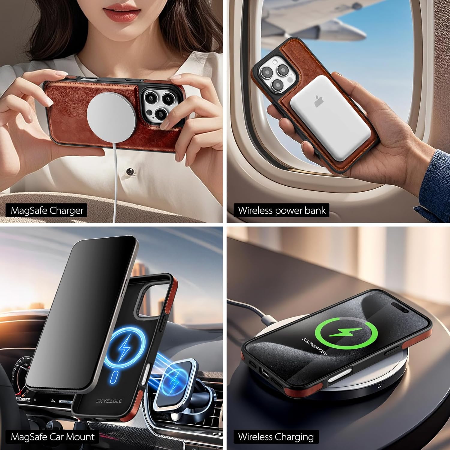 MagSafe Wallet Case iPhone 16 Pro Max – RFID, AirTag, Kickstand - Abbycart