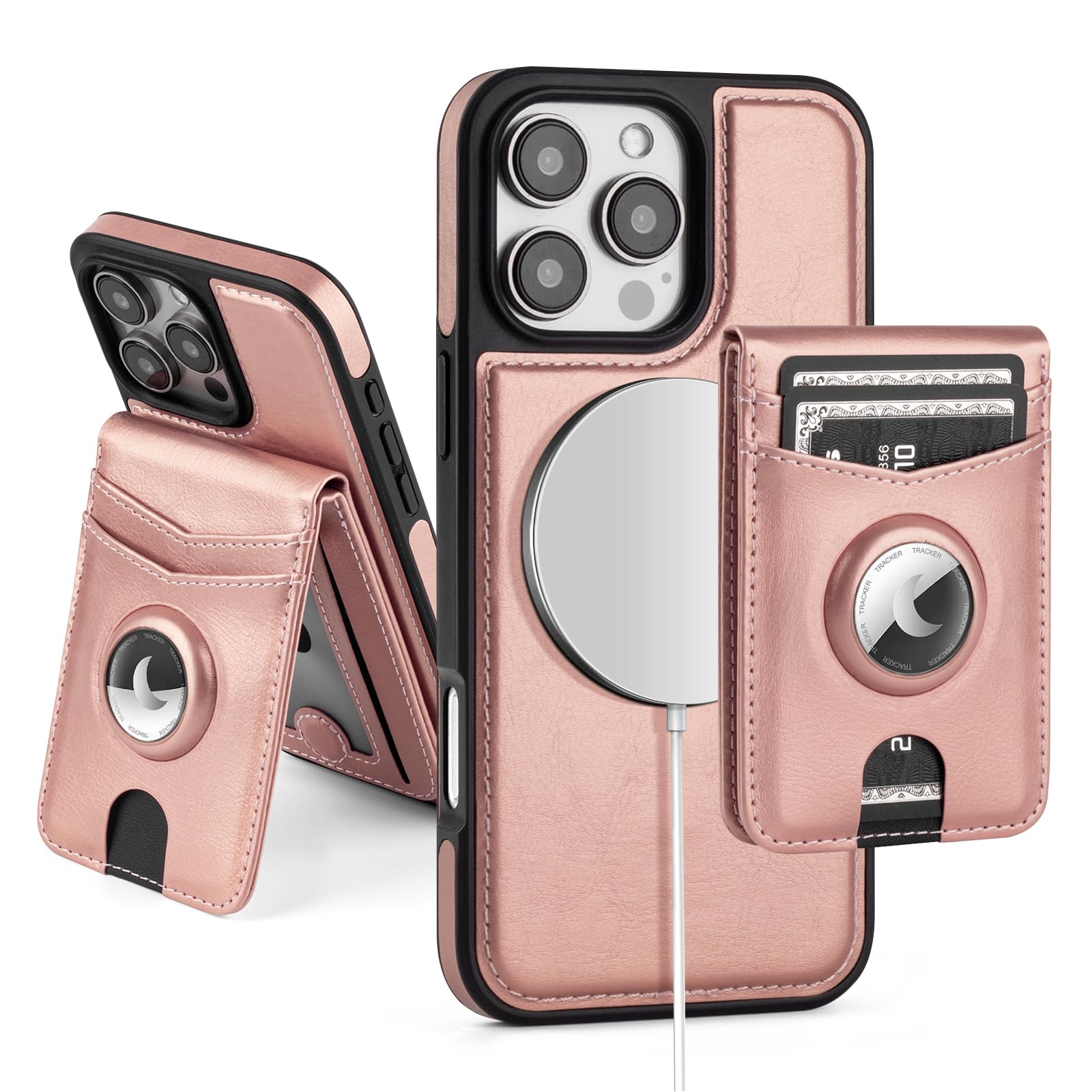 MagSafe Wallet Case iPhone 16 Pro Max – RFID, AirTag, Kickstand - Abbycart