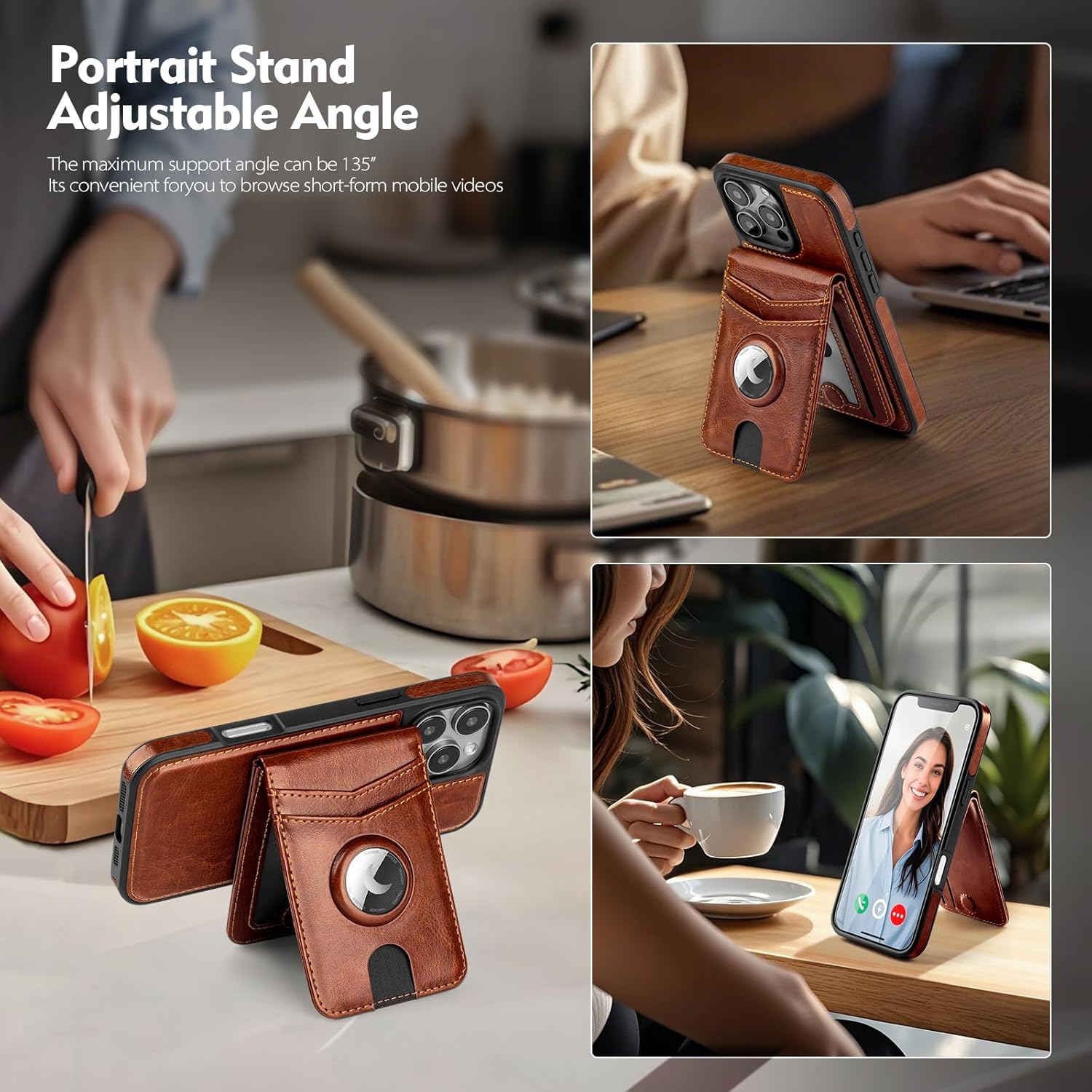 MagSafe Wallet Case iPhone 16 Pro Max – RFID, AirTag, Kickstand - Abbycart