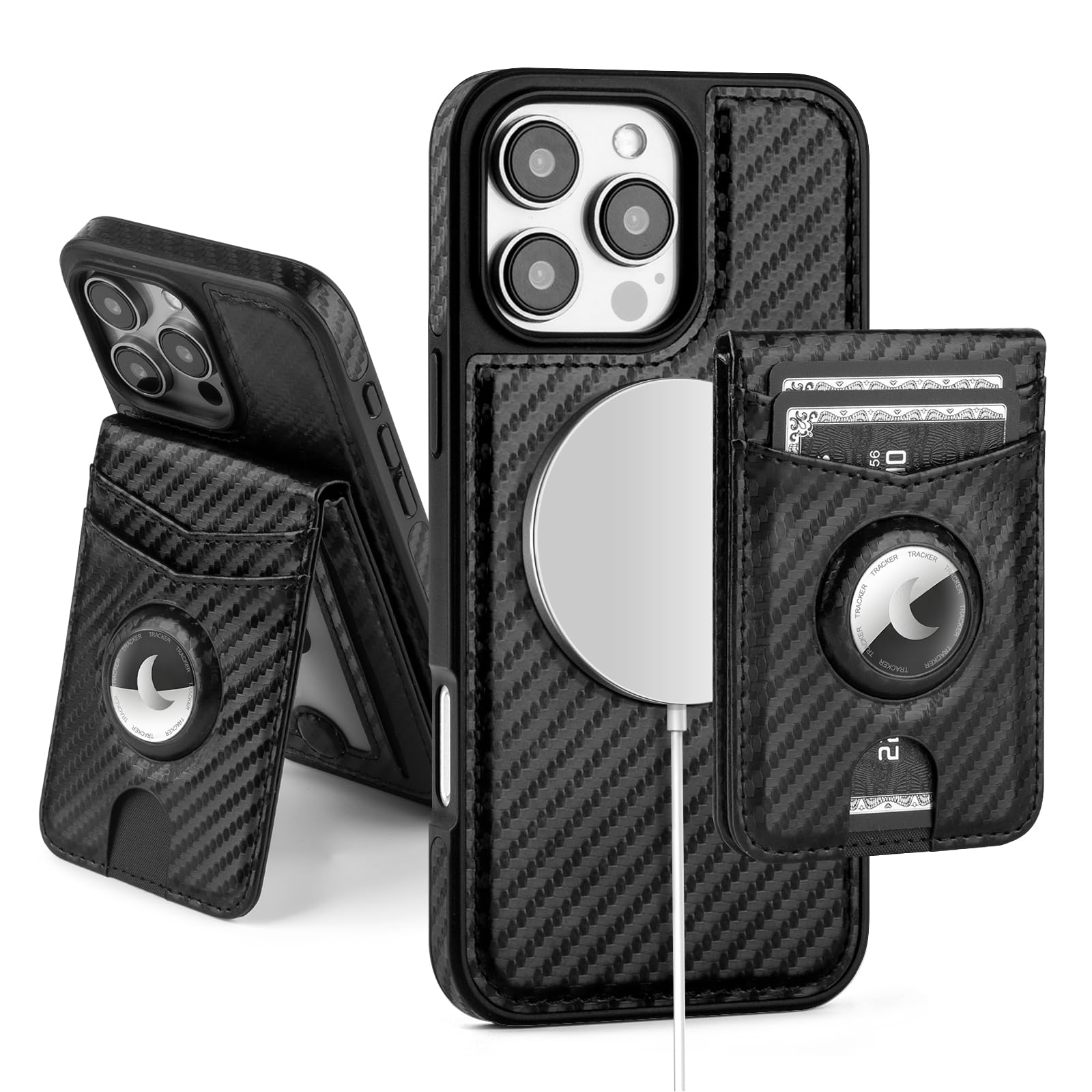 MagSafe Wallet Case iPhone 16 Pro Max – RFID, AirTag, Kickstand - Abbycart