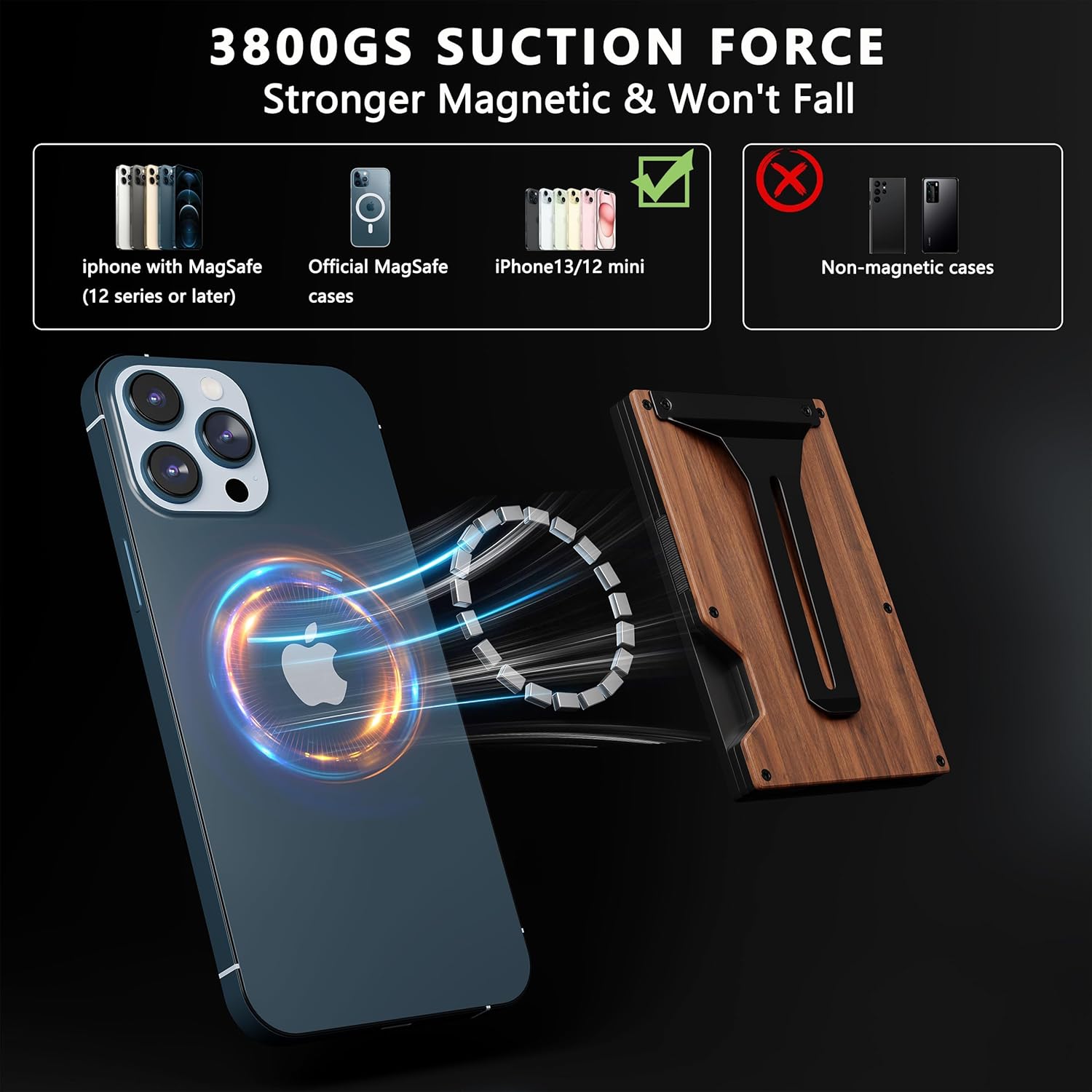 MagSafe Wallet for iPhone 15/14/13 – RFID Blocking, AirTag Holder & Money Clip - Abbycart