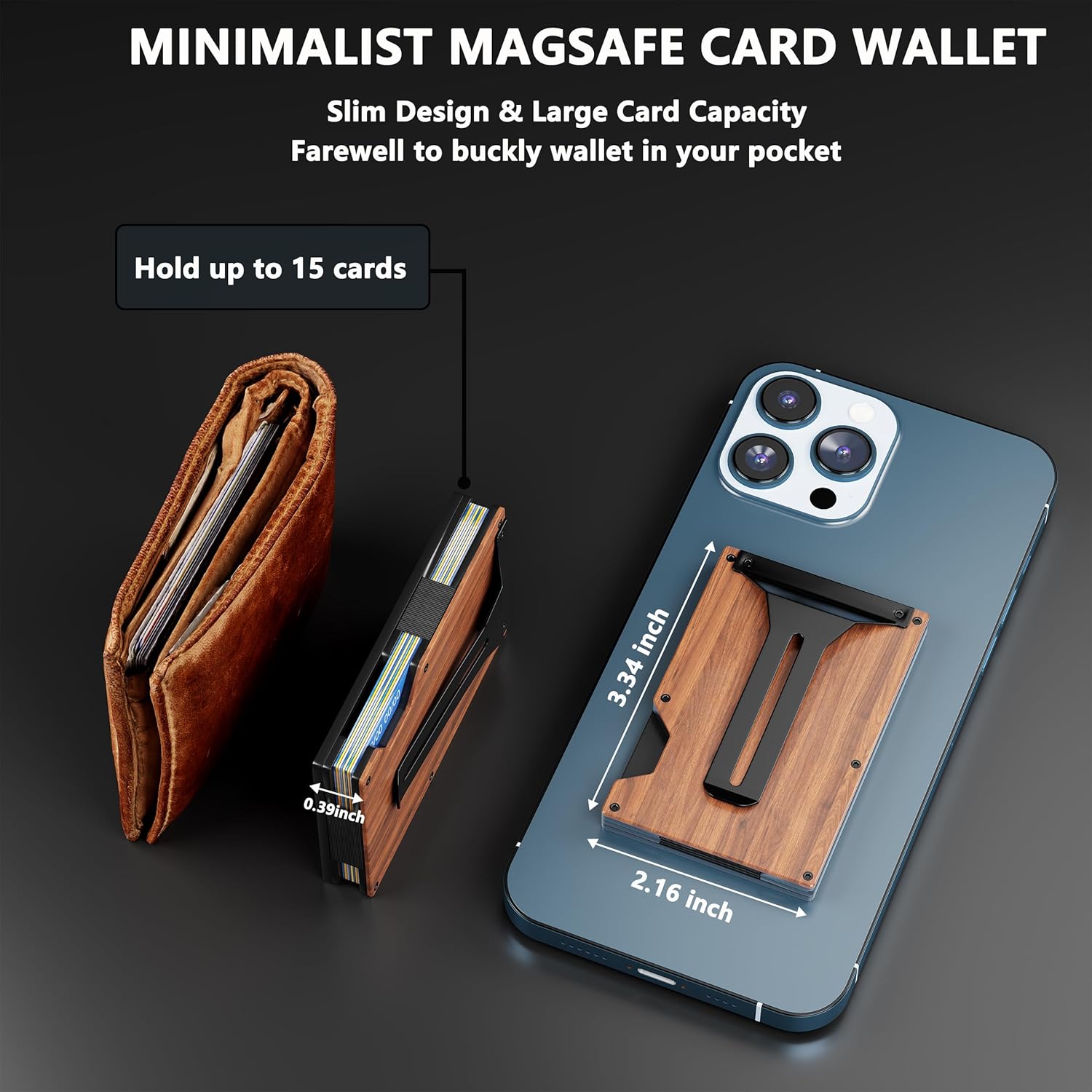 MagSafe Wallet for iPhone 15/14/13 – RFID Blocking, AirTag Holder & Money Clip - Abbycart