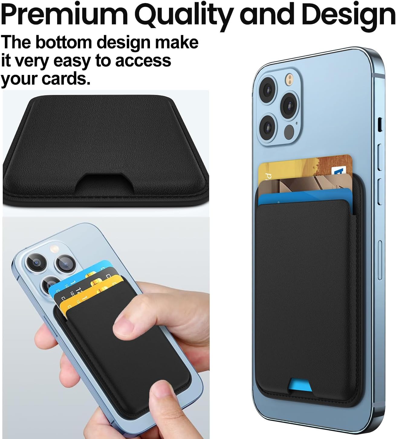 MagSafe Wallet for iPhone | Magnetic Leather Card Holder Compatible with iPhone 17 16 15 14 13 12 Pro Max Slim Wallet Gift for Him