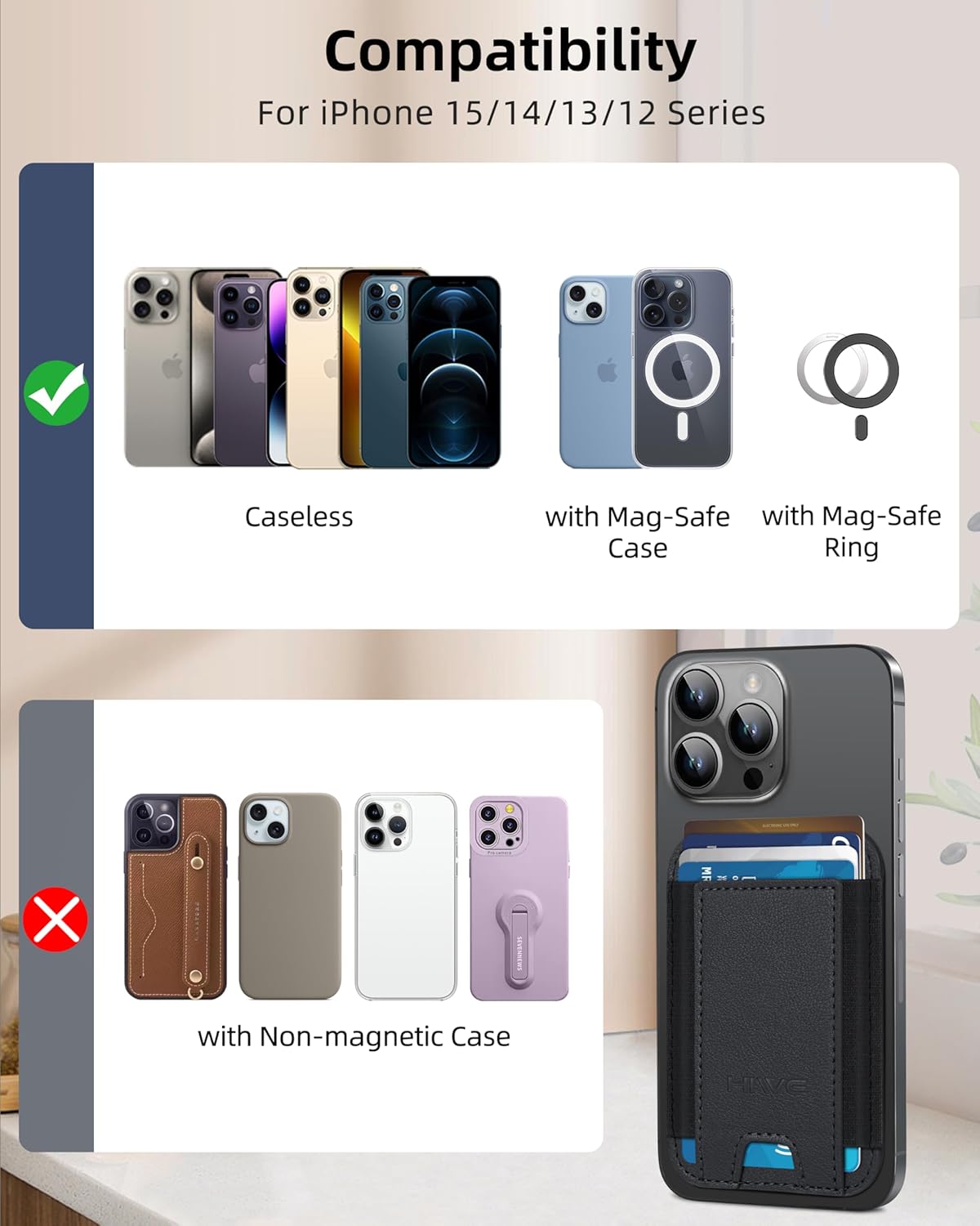 MagSafe Wallet for iPhone – Strong Magnetic Slim RFID Card Case - Abbycart