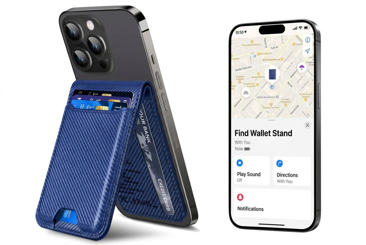 MagSafe Wallet for iPhone with Find My, 6 Card Holder & Stand