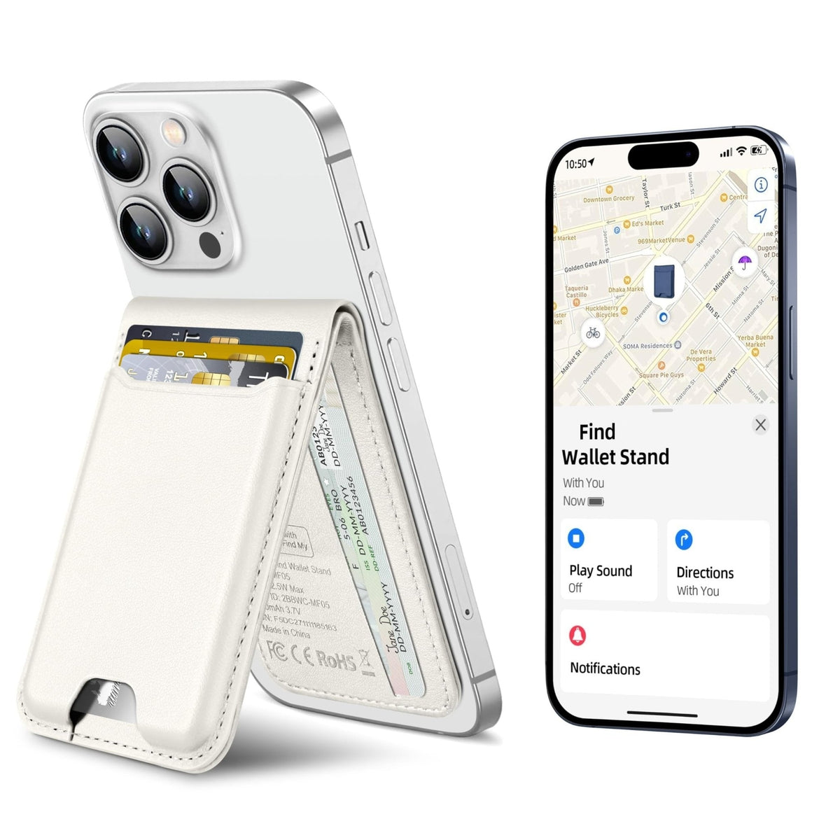 MagSafe Wallet for iPhone with Find My, 6 Card Holder & Stand