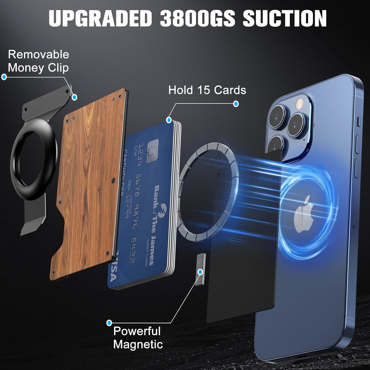 MagSafe Wallet with AirTag Holder & RFID Block – Slim Metal Card Holder for iPhone 12–16 - Abbycart