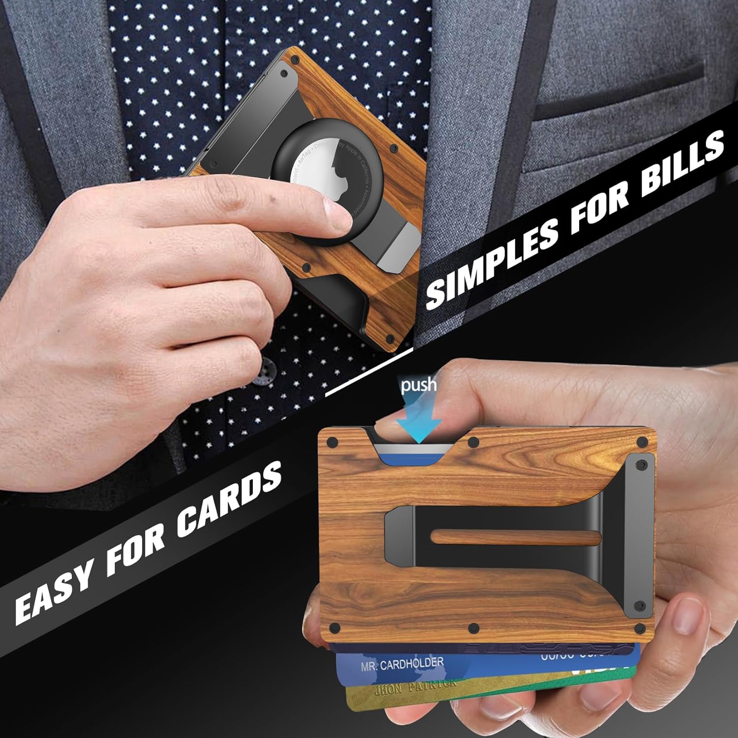 MagSafe Wallet with AirTag Holder & RFID Block – Slim Metal Card Holder for iPhone 12–16 - Abbycart