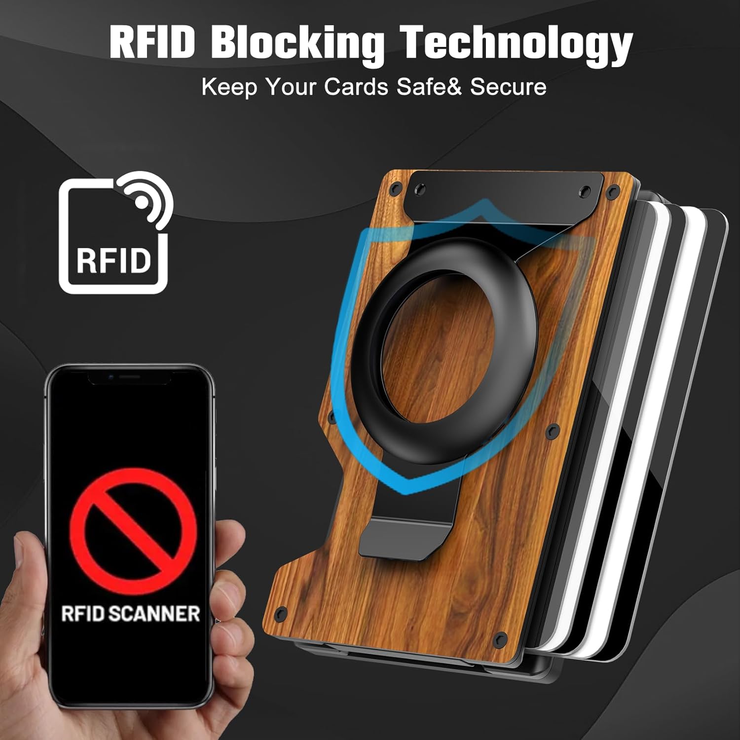 MagSafe Wallet with AirTag Holder & RFID Block – Slim Metal Card Holder for iPhone 12–16 - Abbycart