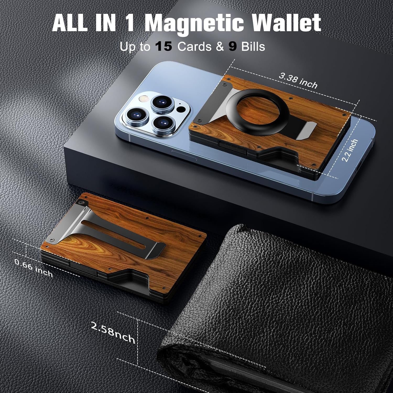 MagSafe Wallet with AirTag Holder & RFID Block – Slim Metal Card Holder for iPhone 12–16 - Abbycart