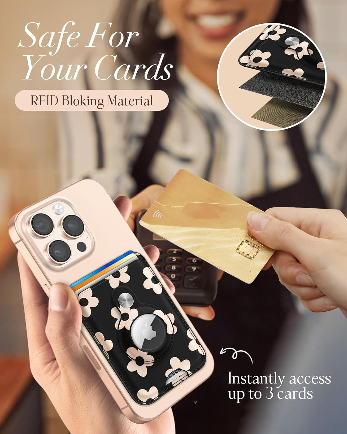 MagSafe Wallet with AirTag Holder – RFID Blocking Card Holder for Women - Abbycart