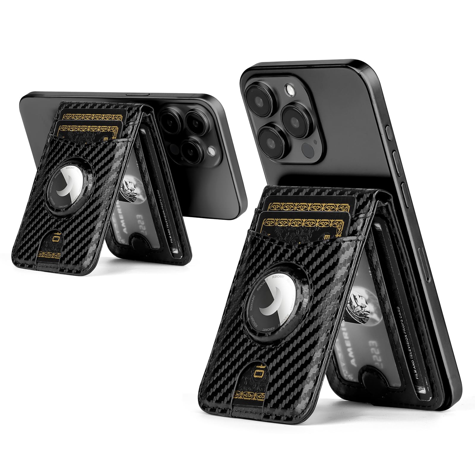 MagSafe Wallet with AirTag Holder, RFID Card Slots & Kickstand for iPhone 16/15/14/13 Pro Max - Abbycart