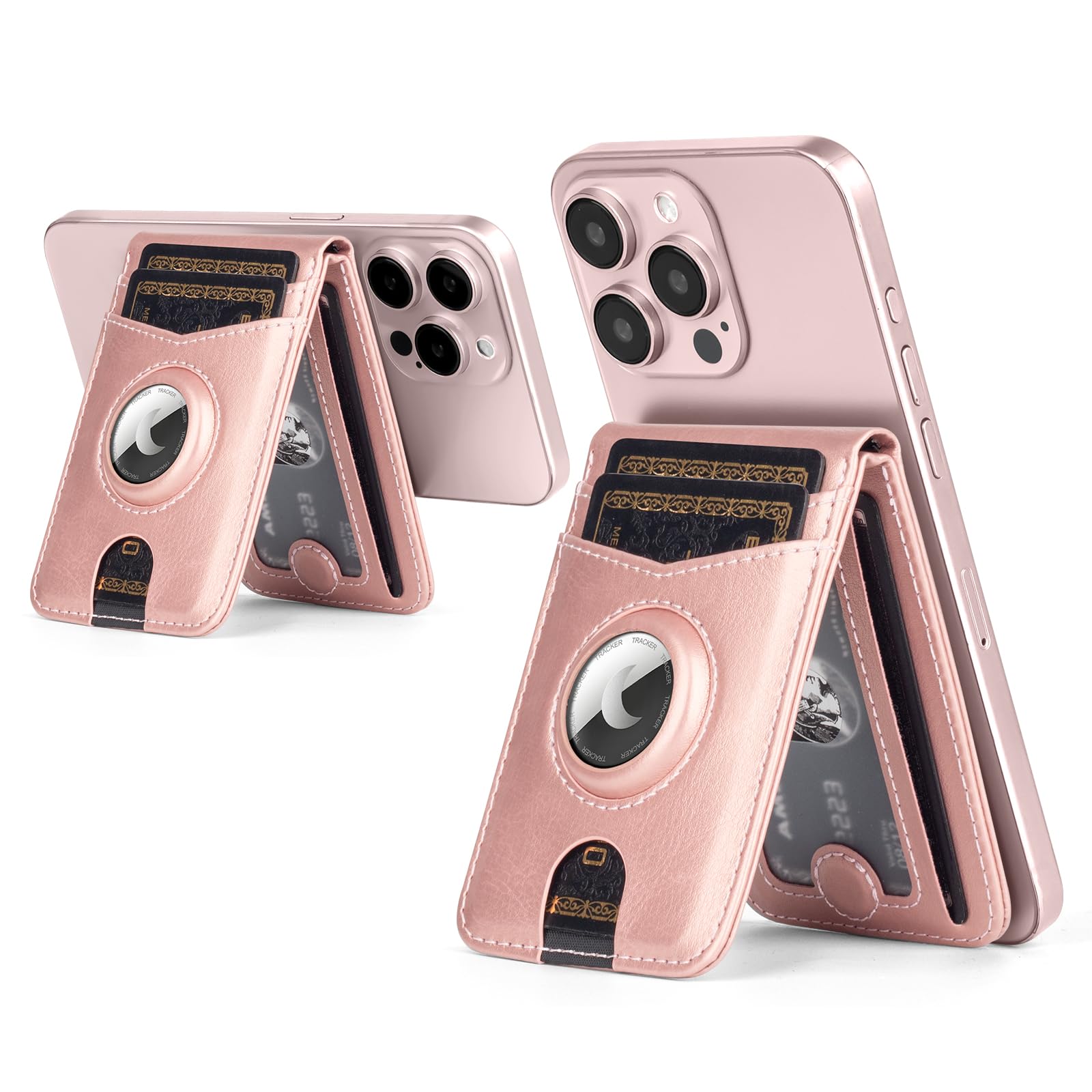 MagSafe Wallet with AirTag Holder, RFID Card Slots & Kickstand for iPhone 16/15/14/13 Pro Max - Abbycart