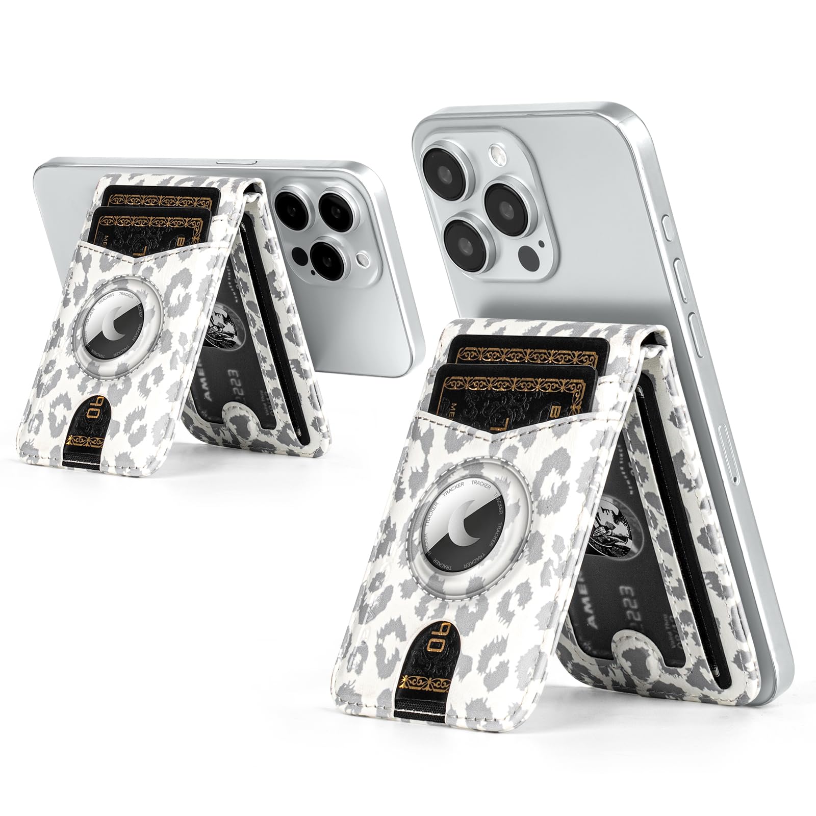 MagSafe Wallet with AirTag Holder, RFID Card Slots & Kickstand for iPhone 16/15/14/13 Pro Max - Abbycart