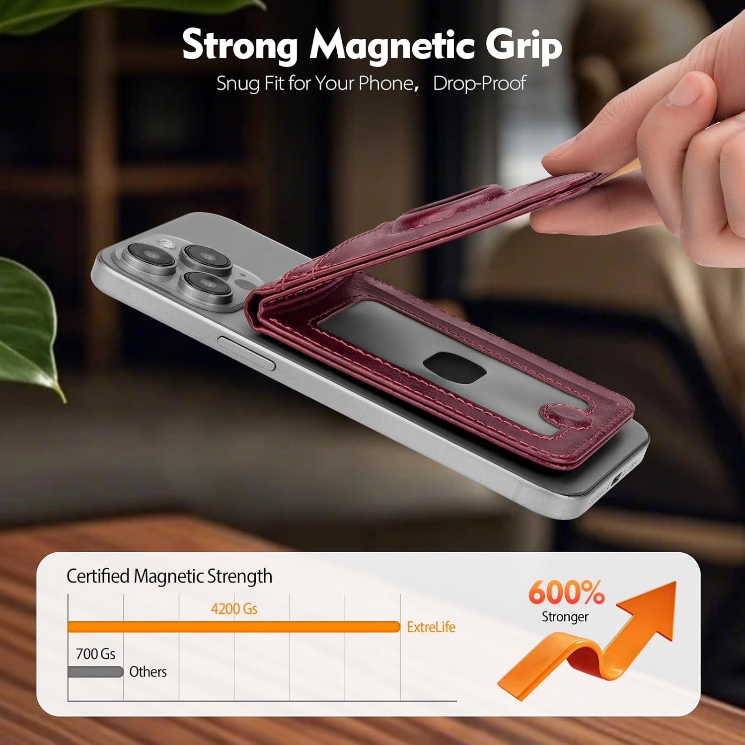 MagSafe Wallet with AirTag Holder, RFID Card Slots & Kickstand for iPhone 16/15/14/13 Pro Max - Abbycart