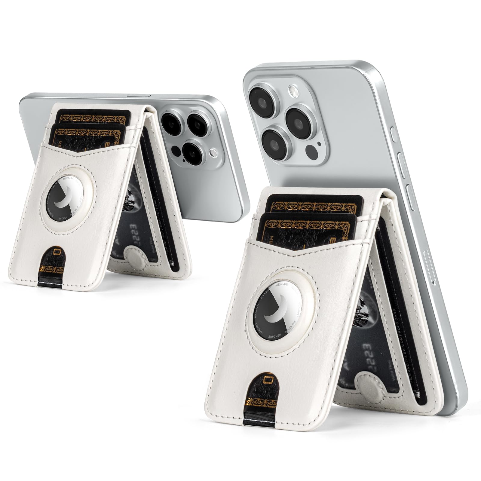 MagSafe Wallet with AirTag Holder, RFID Card Slots & Kickstand for iPhone 16/15/14/13 Pro Max - Abbycart