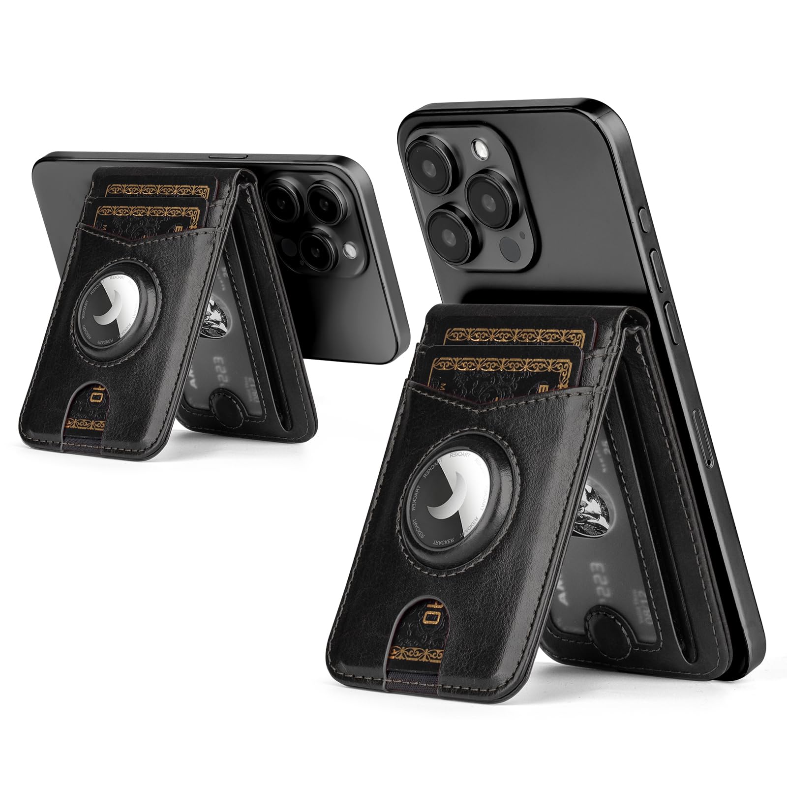 MagSafe Wallet with AirTag Holder, RFID Card Slots & Kickstand for iPhone 16/15/14/13 Pro Max - Abbycart