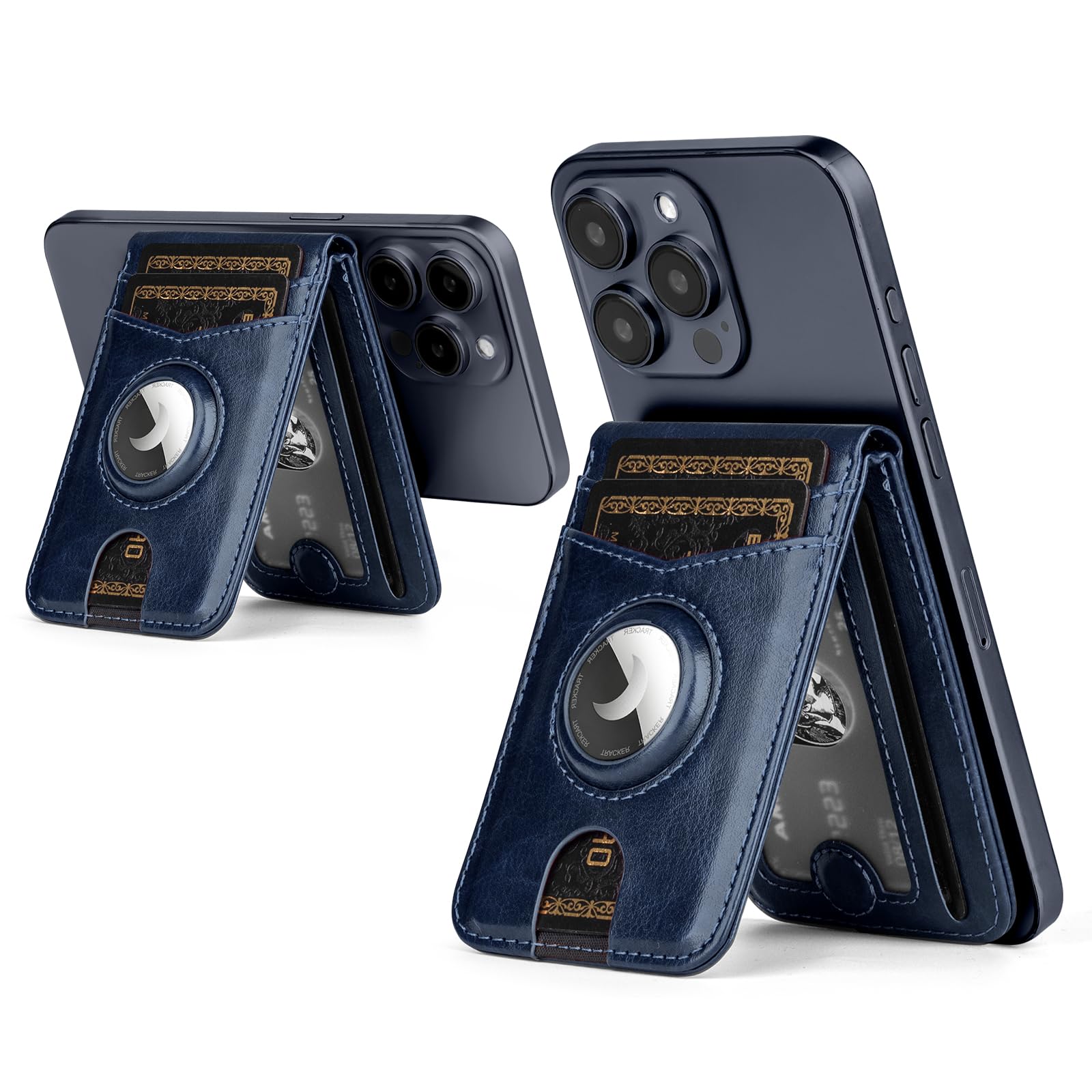 MagSafe Wallet with AirTag Holder, RFID Card Slots & Kickstand for iPhone 16/15/14/13 Pro Max - Abbycart