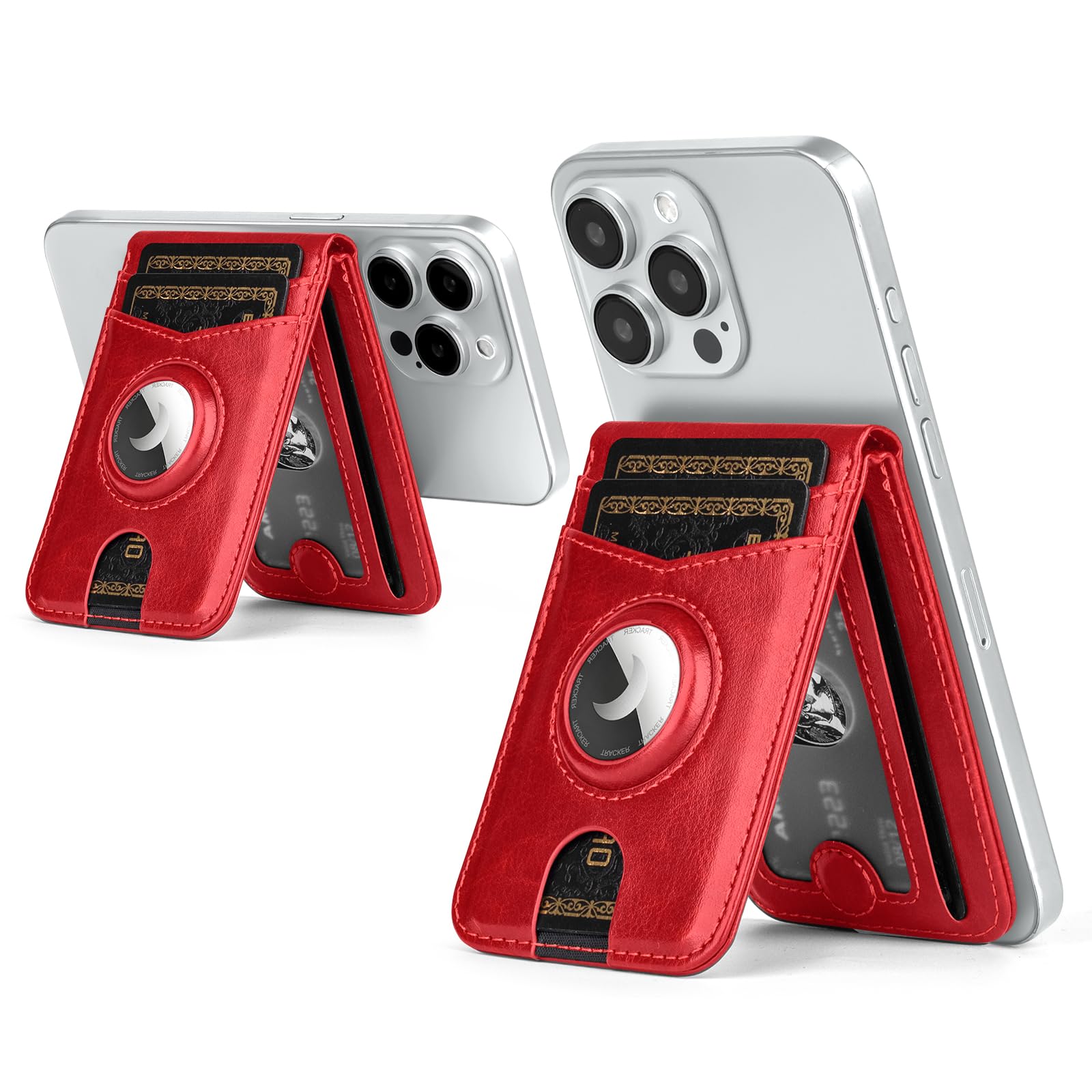 MagSafe Wallet with AirTag Holder, RFID Card Slots & Kickstand for iPhone 16/15/14/13 Pro Max - Abbycart