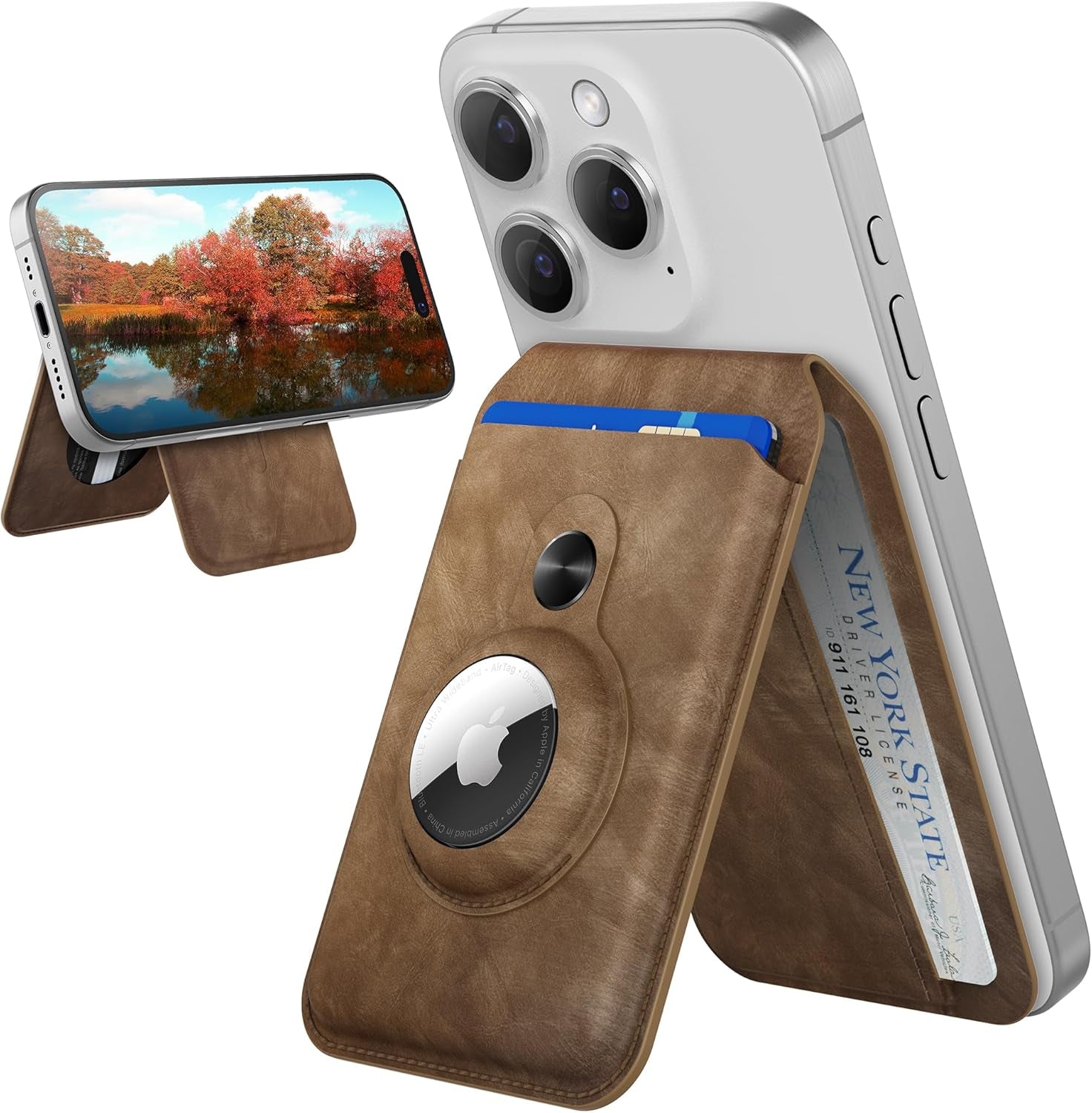 MagSafe Wallet with AirTag Holder – Slim RFID Blocking Wallet for iPhone 15/14/13/12 - Abbycart