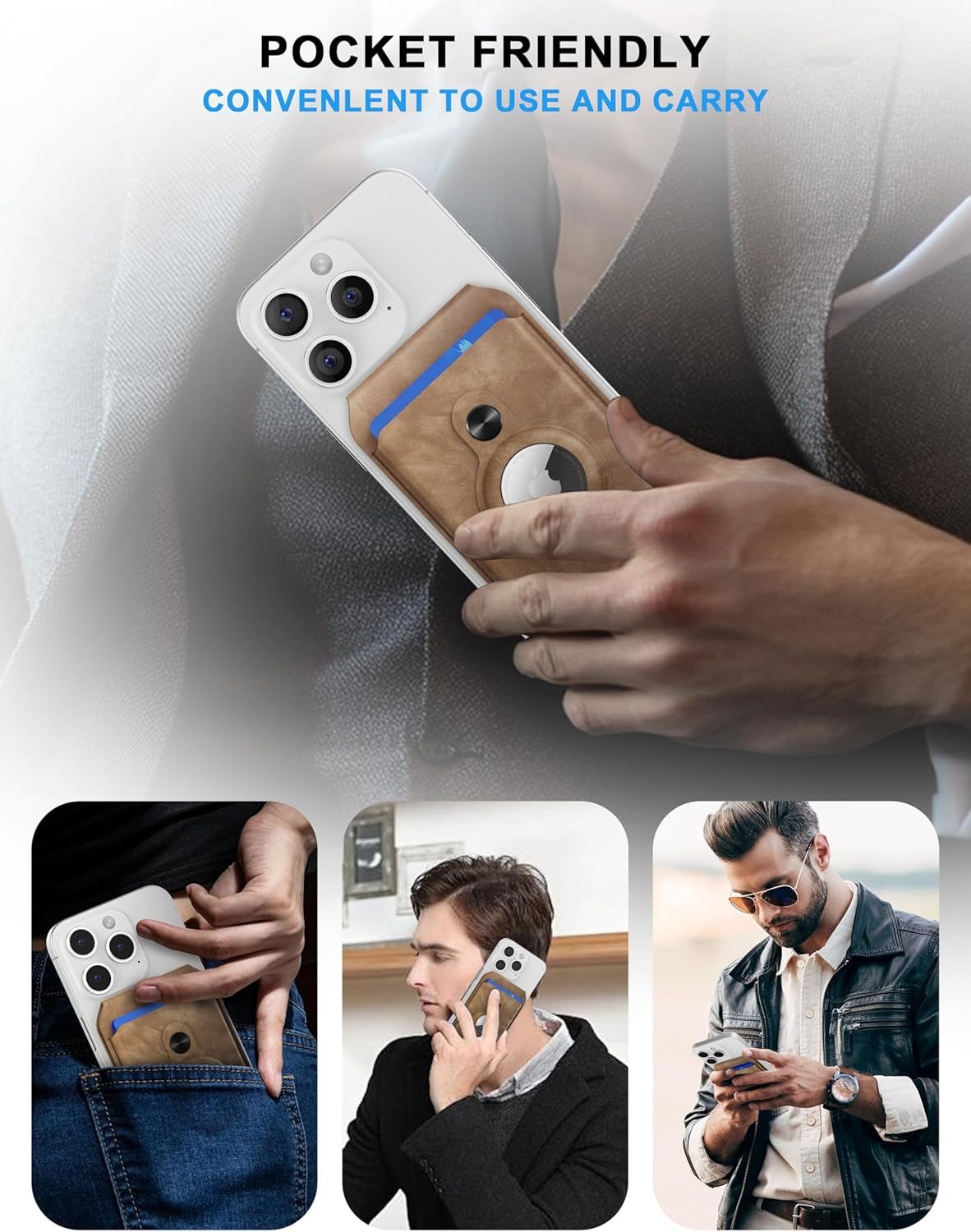 MagSafe Wallet with AirTag Holder – Slim RFID Blocking Wallet for iPhone 15/14/13/12 - Abbycart