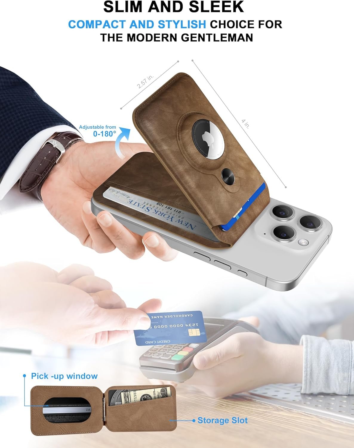 MagSafe Wallet with AirTag Holder – Slim RFID Blocking Wallet for iPhone 15/14/13/12 - Abbycart