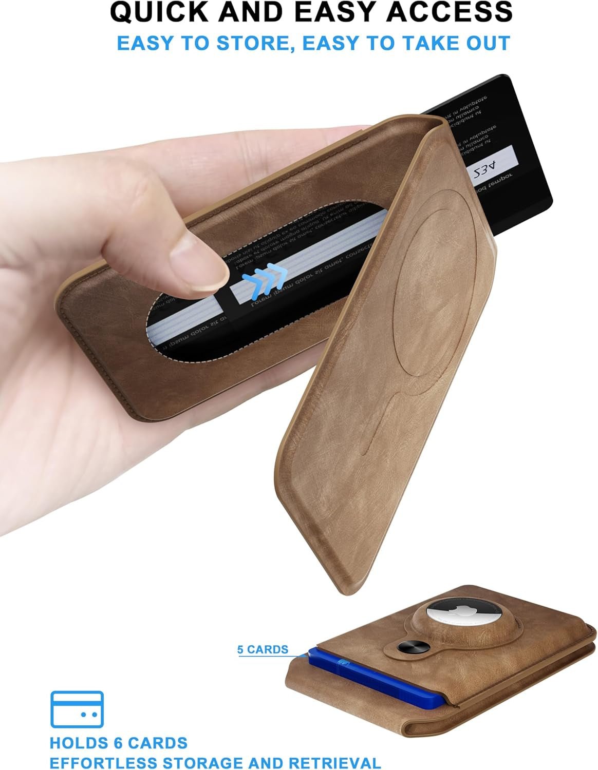 MagSafe Wallet with AirTag Holder – Slim RFID Blocking Wallet for iPhone 15/14/13/12 - Abbycart