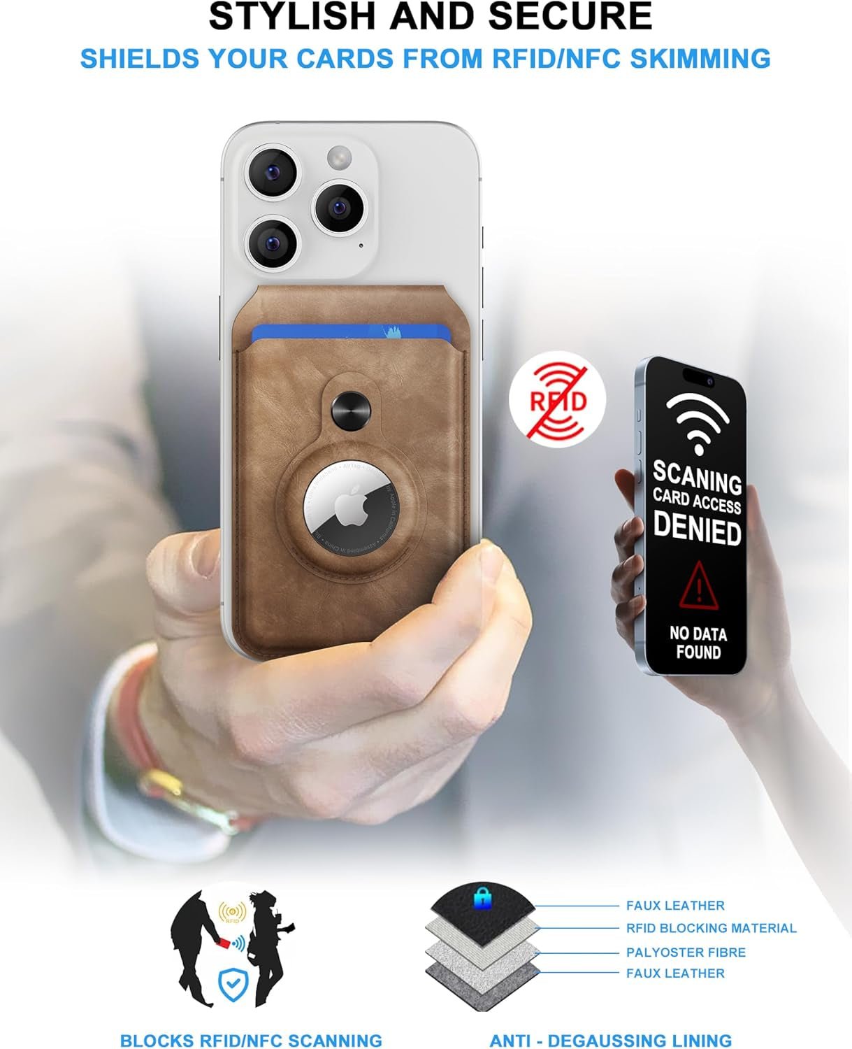 MagSafe Wallet with AirTag Holder – Slim RFID Blocking Wallet for iPhone 15/14/13/12 - Abbycart