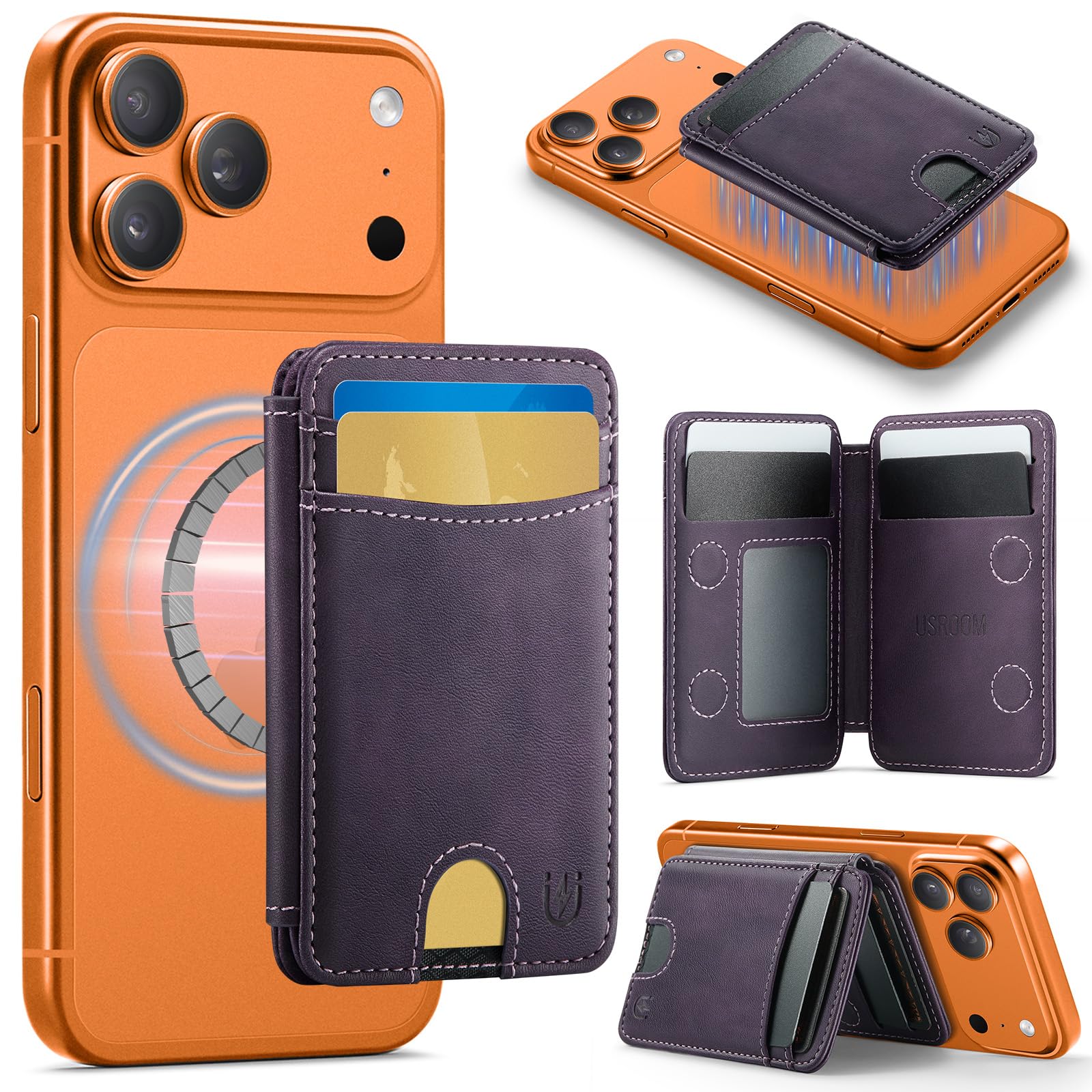 MagSafe Wallet with RFID Blocking – Slim Leather Card Holder - Abbycart