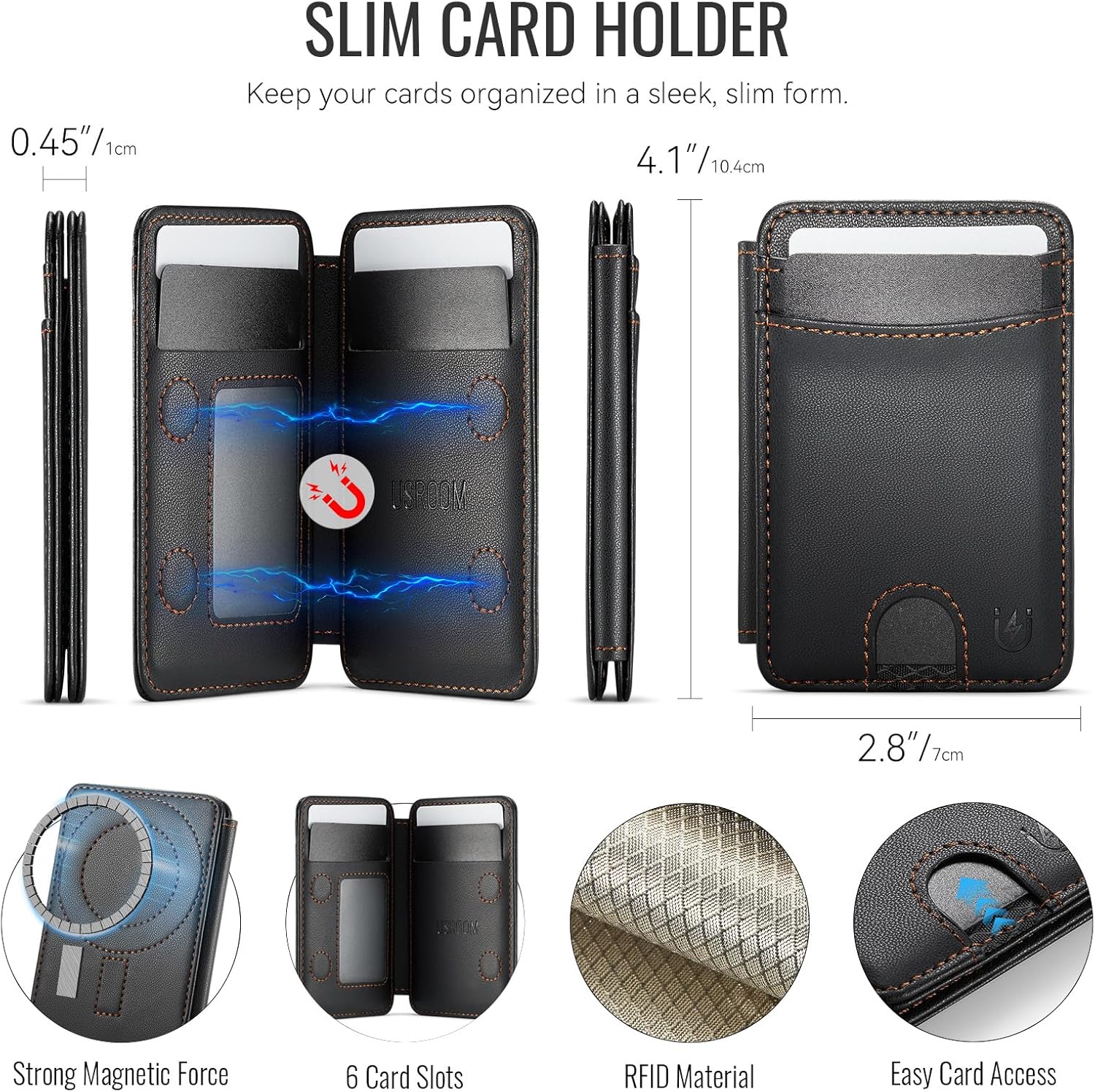 MagSafe Wallet with RFID Blocking – Slim Leather Card Holder - Abbycart