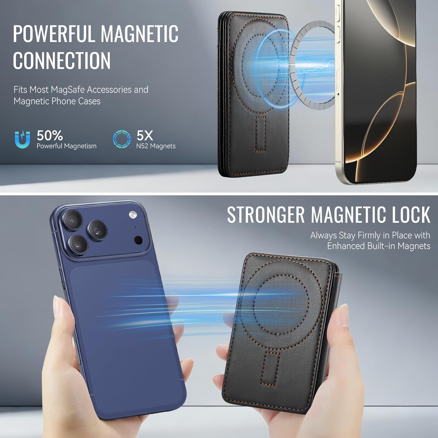 MagSafe Wallet with RFID Blocking – Slim Leather Card Holder - Abbycart