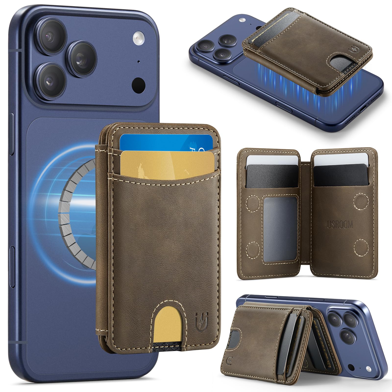 MagSafe Wallet with RFID Blocking – Slim Leather Card Holder - Abbycart