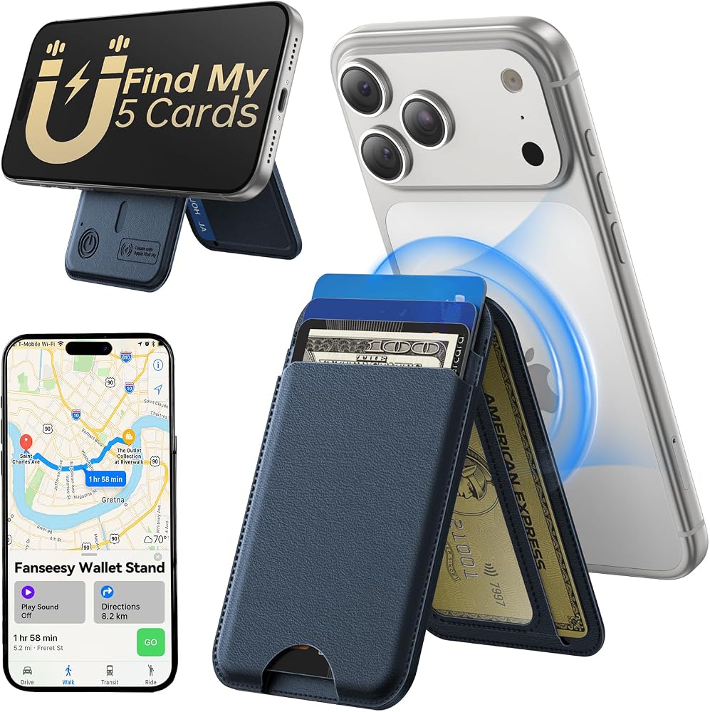 MagSafe Wallet with Stand RFID Vegan Leather Card Holder for iPhone