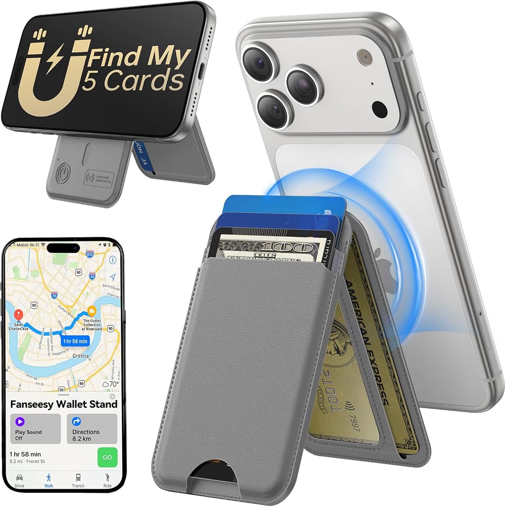 MagSafe Wallet with Stand RFID Vegan Leather Card Holder for iPhone