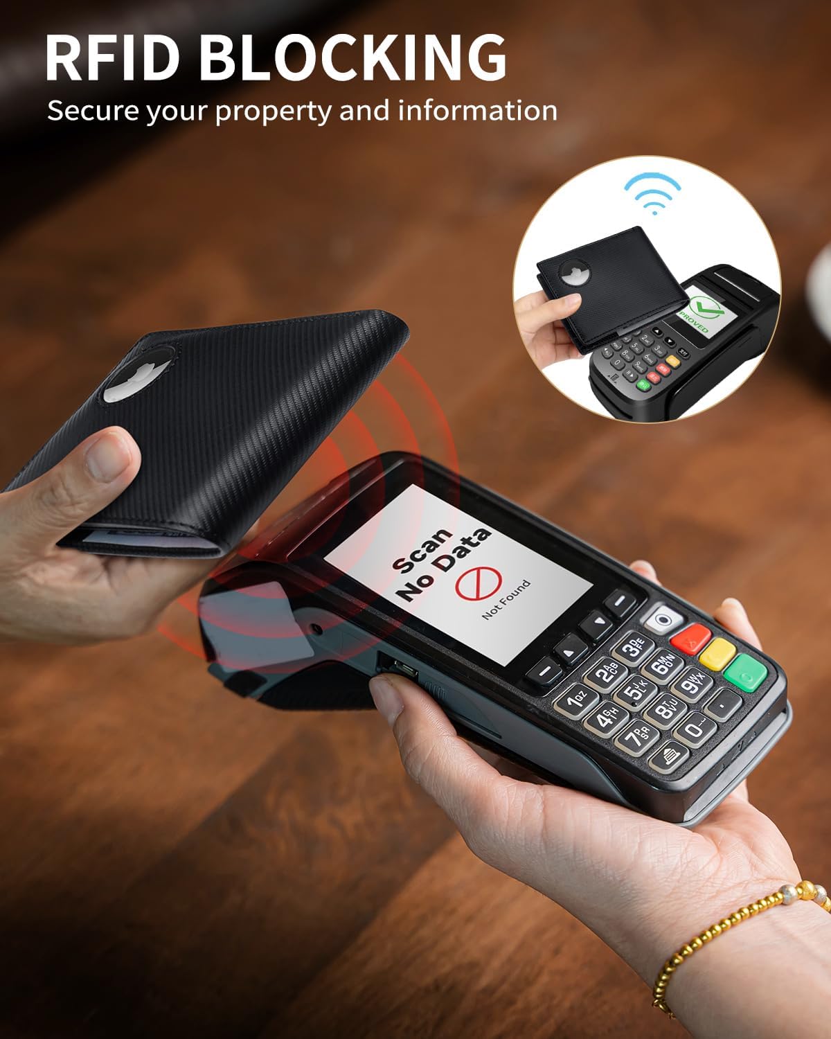 Men’s AirTag Wallet Genuine Leather RFID Blocking Bifold with 14 Card Slots