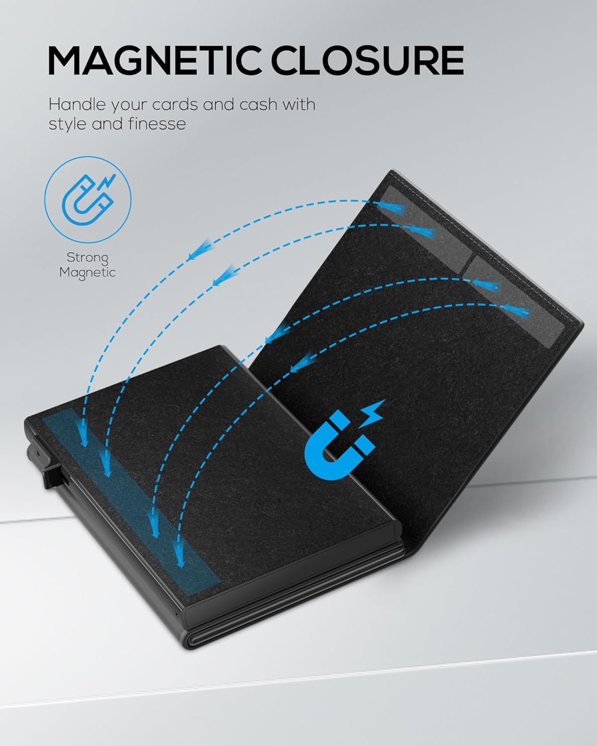 Men's Minimalist RFID Blocking Wallet with AirTag Holder – Slim Leather Card Holder with Pop - Up Feature, Money Clip, and ID Window - Abbycart