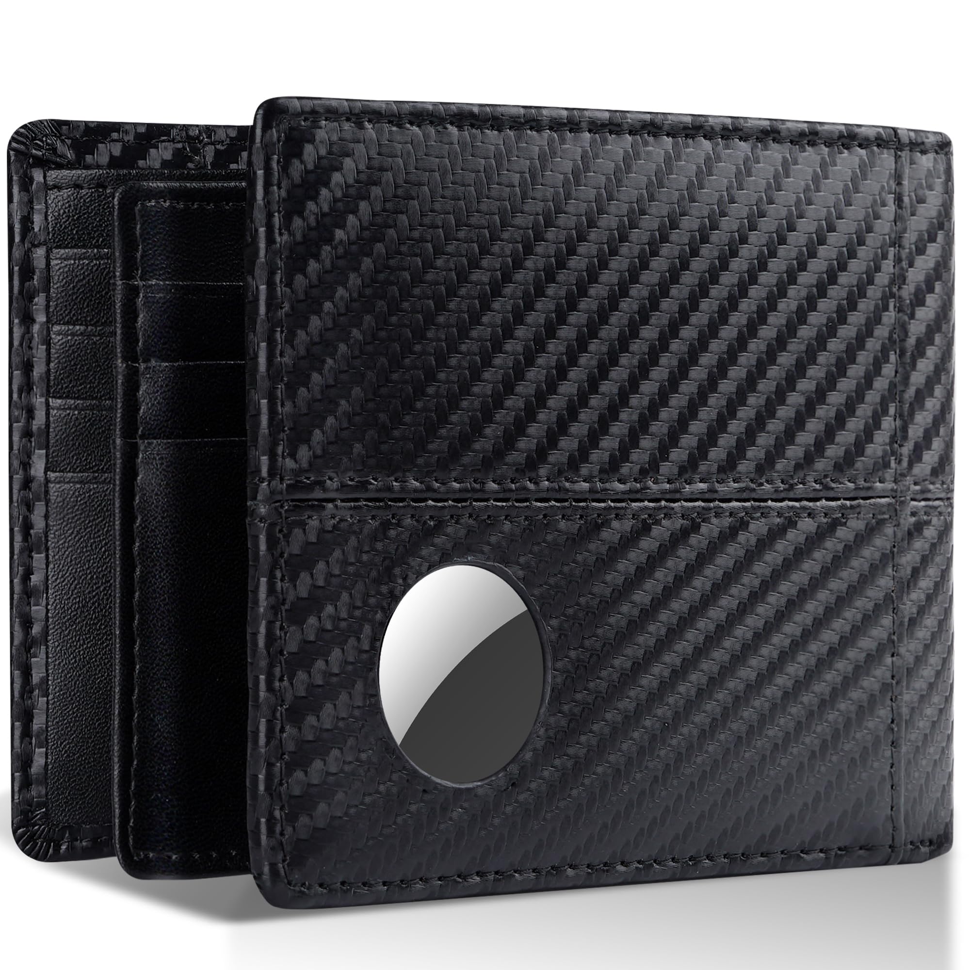 Men's RFID Blocking AirTag Wallet – Genuine Leather Bifold with 15 Card Slots - Abbycart