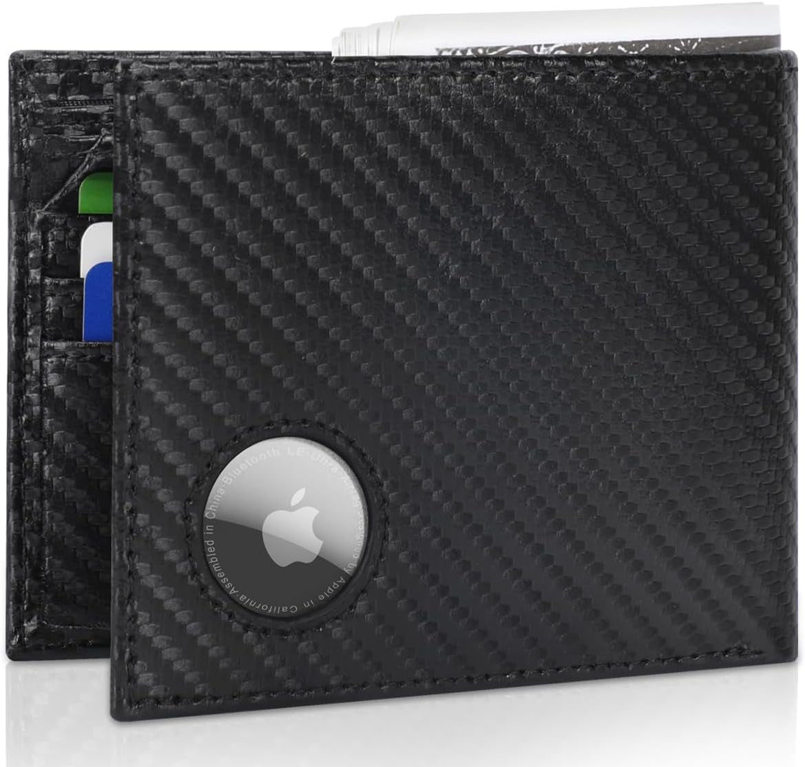 Men's RFID Leather Wallet with AirTag Holder - Slim & Secure - Abbycart