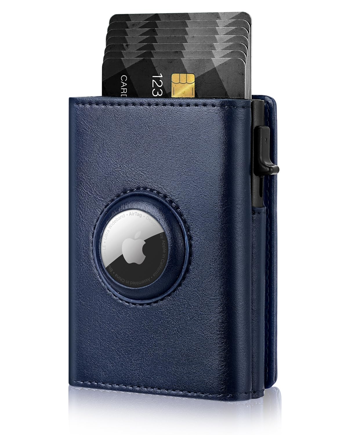 Men's Slim AirTag Wallet – RFID Blocking Leather Card Holder