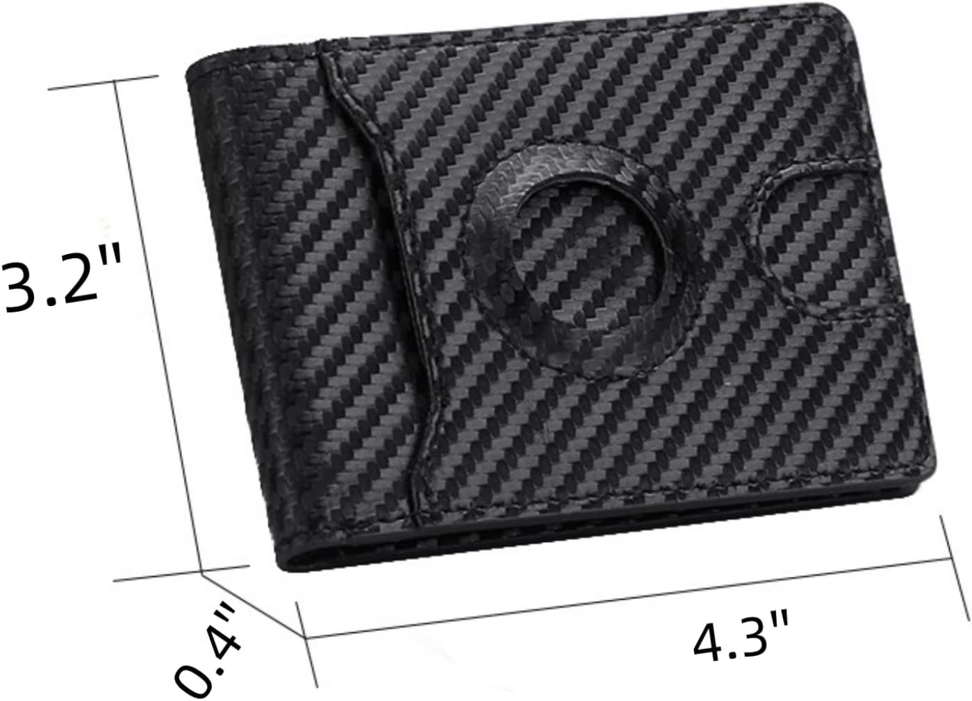Men's Slim Leather AirTag Wallet – RFID Blocking, Carbon Fiber Design, Holds 11 Cards - Abbycart