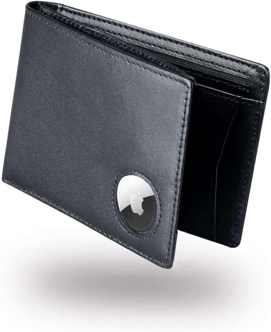 Men's Slim Leather AirTag Wallet – RFID Blocking, Holds 12 Cards - Abbycart