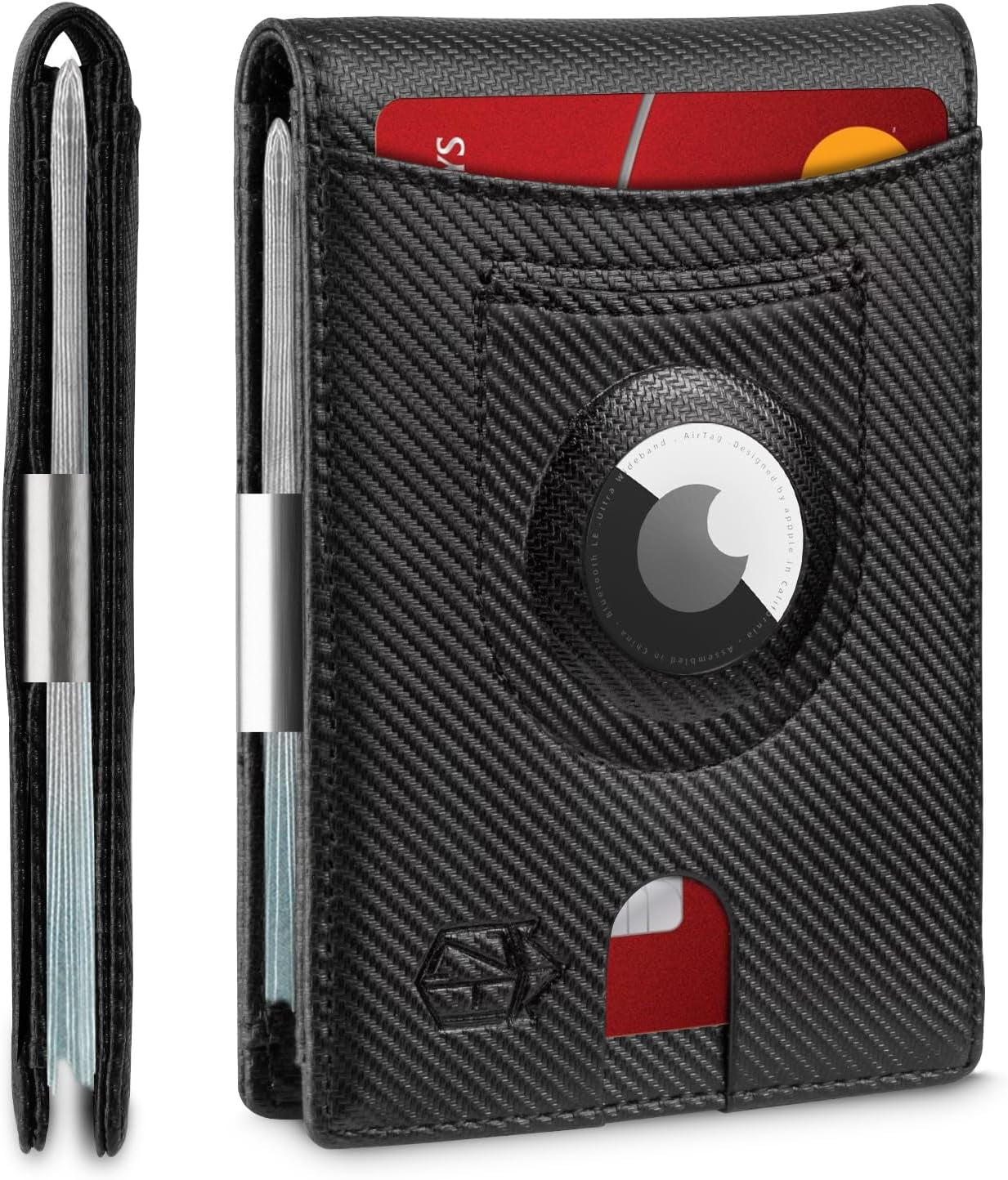 Men's Slim RFID Leather Wallet with AirTag Holder - Stylish & Secure - Abbycart
